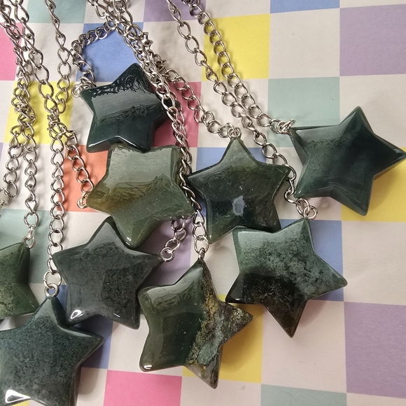 Moss Agate Crystal Star Tea Strainer - Picture 4 of 4